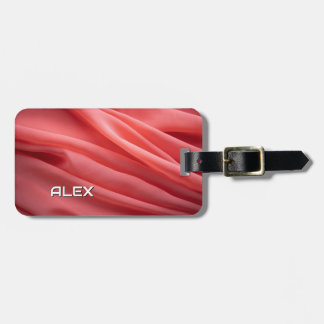 Soft Watermelon Pink Flowing Fabric Luggage Tag