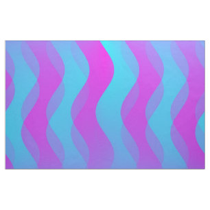 Soft Waves cyan pink + your ideas Fabric