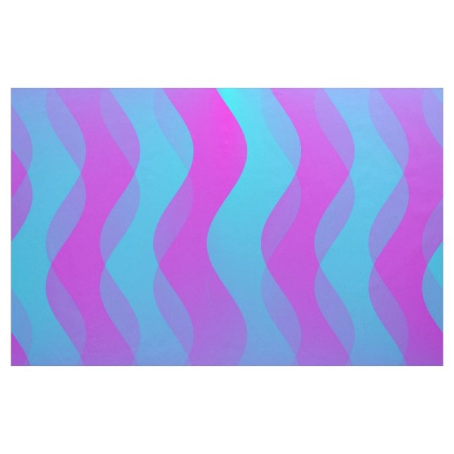 Soft Waves cyan pink + your ideas Fabric (Yard)