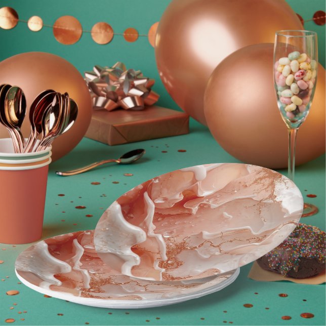 Soft Waves & Golden Lines Paper Plate (Multi)