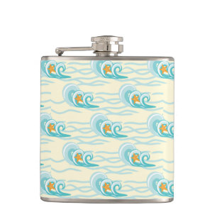 Soft Waves Pattern Hip Flask