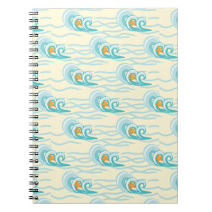 Soft Waves Pattern Spiral Notebook
