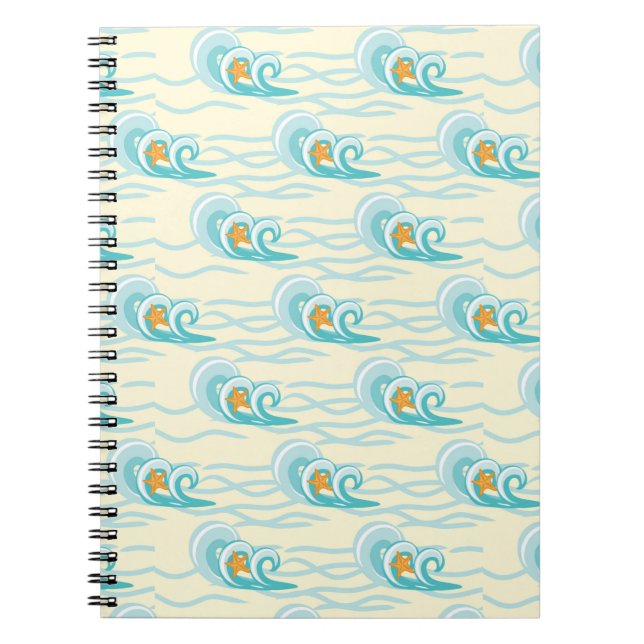 Soft Waves Pattern Spiral Notebook (Front)
