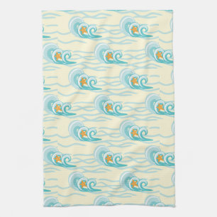Soft Waves Pattern Tea Towel