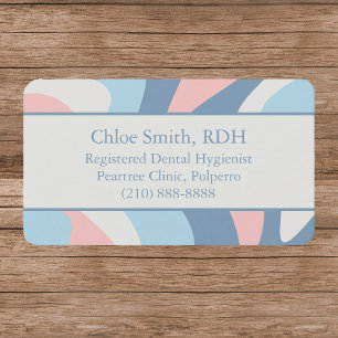 Soft Waves Pink Blue Gentle Flowing Abstract Lines Business Card