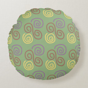 Soft Whirl Mosaic Round Cushion