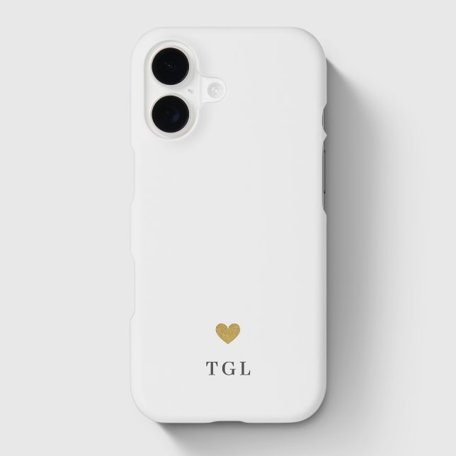 Soft White and Gold Heart Custom Monogram (Creator Uploaded)