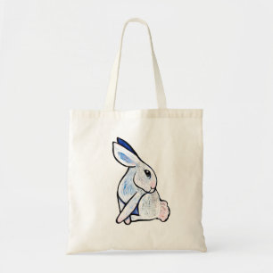 Soft White Bunny Rabbit Illustration Tote Bag