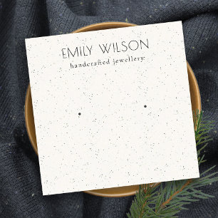 Soft White Ceramic Texture Stud Earring Display Square Business Card