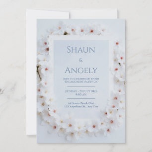 Soft White Cherry Blossom Frame Wedding Invitation