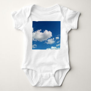 Soft white clouds baby bodysuit