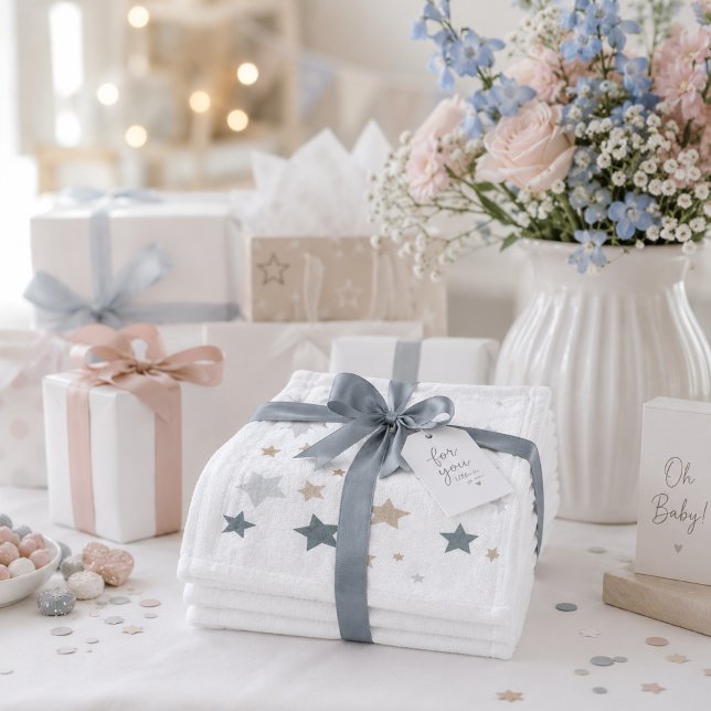 Soft White Cotton Wash Cloth with Stars (Creator Uploaded)