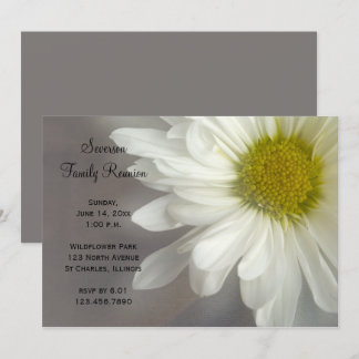 Soft White Daisy Family Reunion Invitation