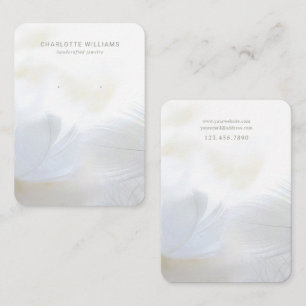 Soft White Feather Jewelry Display Card