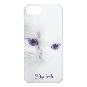 Soft White Kitten with Purple Eyes Personalised Case-Mate iPhone Case