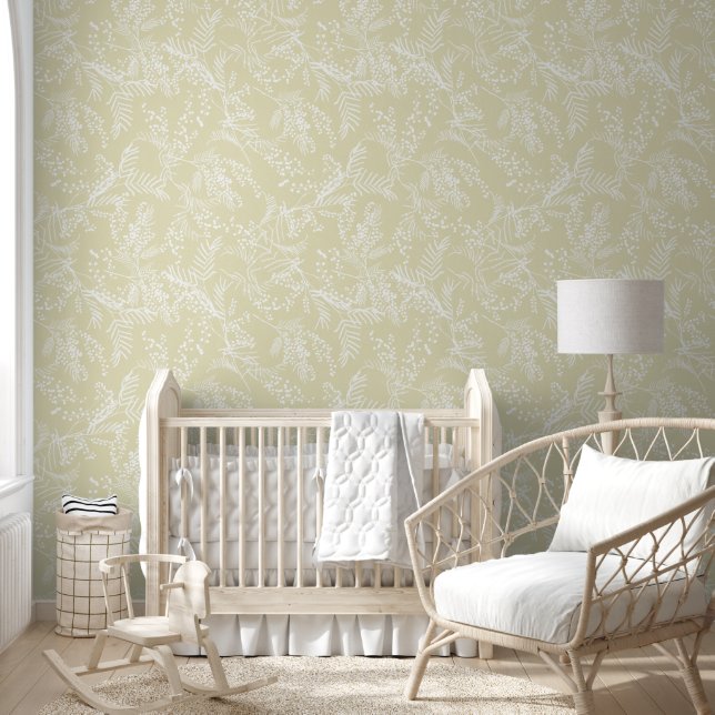 Soft White Mimosa Wallpaper (Kids)