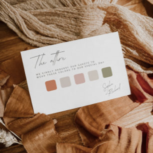 Soft White Minimal Wedding Attire Dress Code Enclosure Card