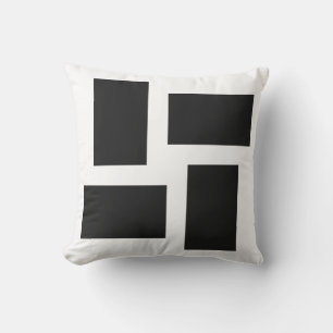 Soft White & Pitch Pastel Abstract Design Cushion