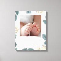 Soft White Rose Floral Frame Canvas Print