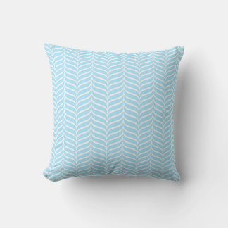 Soft White "V-Stripes", on Soft Blue Pillow