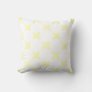 Soft White & Yellow Pastel Star Pattern Design Cushion