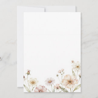 Soft Wildflower Border Watercolor Background Invitation