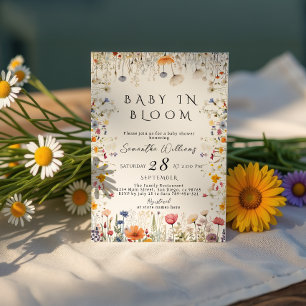Soft Wildflower Garden Baby In Bloom Baby Shower Invitation