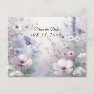 Soft Wildflower Meadow Daydreams Announcement Postcard