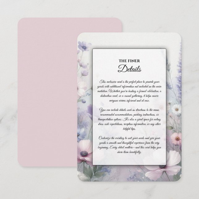 Soft Wildflower Meadow Daydreams Enclosure Card (Front/Back)