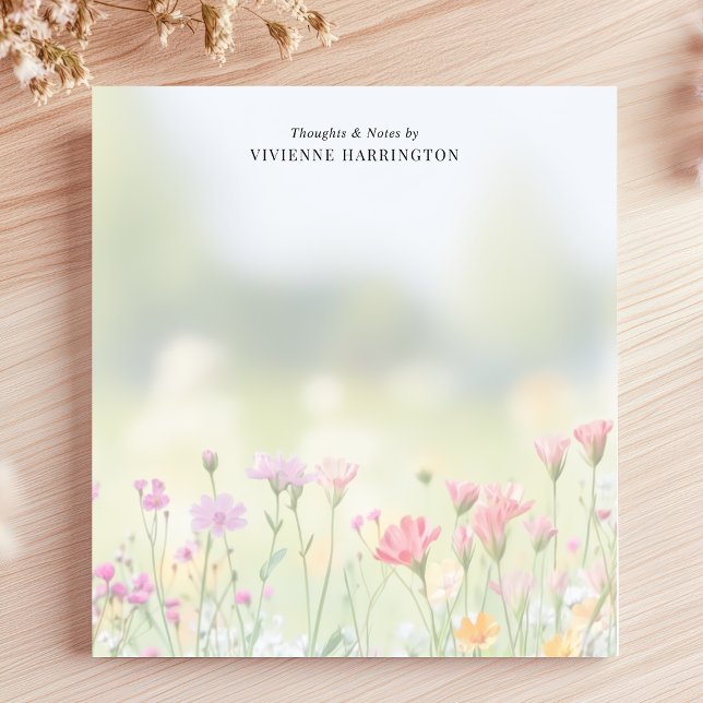 Soft Wildflower Meadow Personalised Notepad (Creator Uploaded)