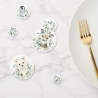 Soft Winter Arctic Animals Greenery Gold Wreath