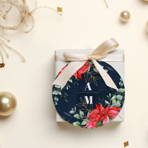 Soft Winter Berry Christmas Wedding Classic Round Sticker