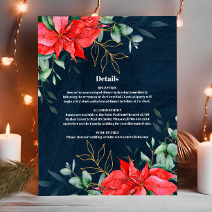 Soft Winter Berry Christmas Wedding  Enclosure Card