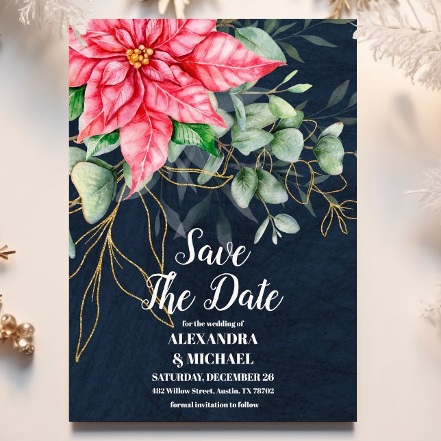 Soft Winter Berry Christmas Wedding  Save The Date (Creator Uploaded)