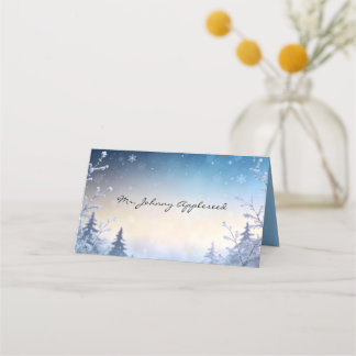 Soft Winter Daydream Wedding Place Cards