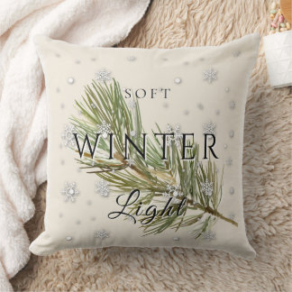 Soft Winter Light w/ Pine Branch and Snow Cushion