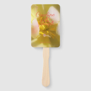 Soft Yellow Floral Wedding Hand Fan