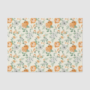 Soft Yellow Garden Floral Pattern Tissue Paper