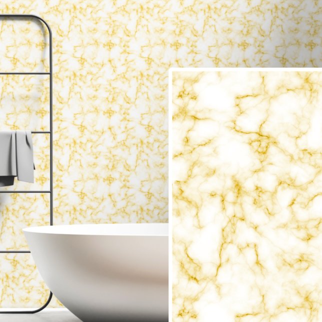 Soft Yellow Gold on White Marbled  Wallpaper (Creator Uploaded)