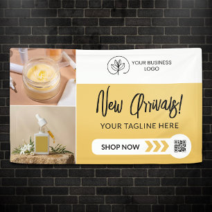 Soft Yellow Logo & Photos New Arrivals Shop Now Banner
