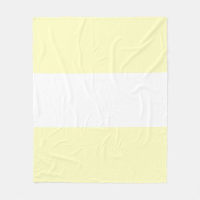 Soft Yellow Pastel & White Bar Design Fleece Blanket (Front)