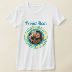 Soft Yellow Photo Modern Graduation Proud Mom T-Shirt