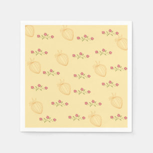 Soft yellow playful pattern napkins