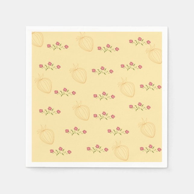 Soft yellow playful pattern napkins (Front)