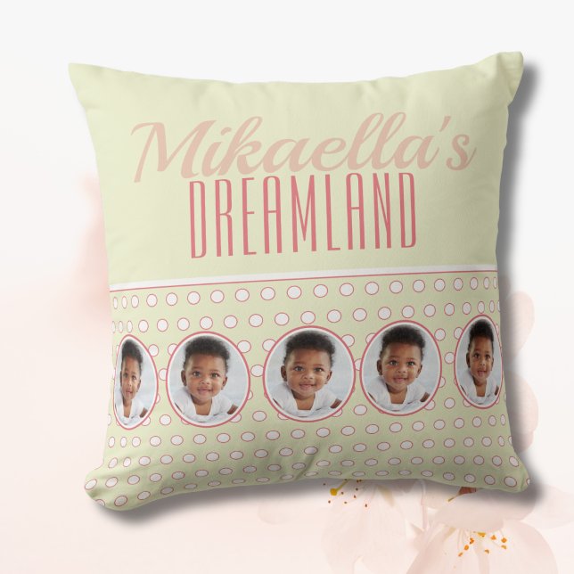 Soft Yellow Polka Dot Nursery Gift Cushion (Creator Uploaded)