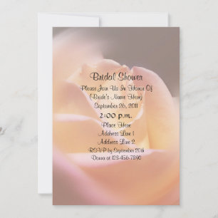Soft Yellow Rose Floral Bridal Shower  Invitation