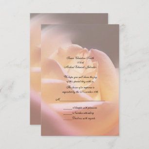 Soft Yellow Rose Floral Wedding RSVP Card