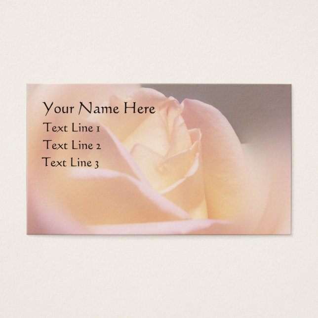 Soft Yellow Rose Flower Business Card (Front)
