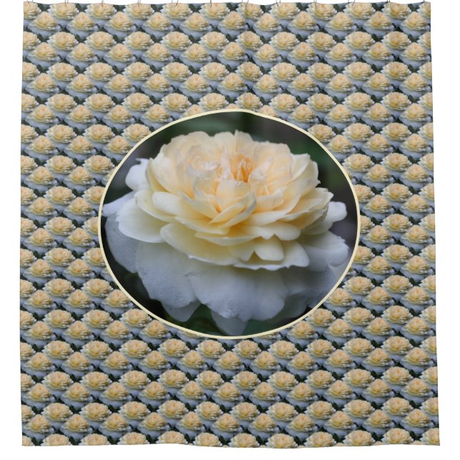 Soft Yellow Rose Flower Pattern Nature  Shower Curtain (Front)