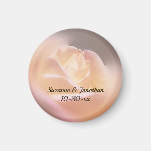 Soft Yellow Rose Wedding Favour Magnet